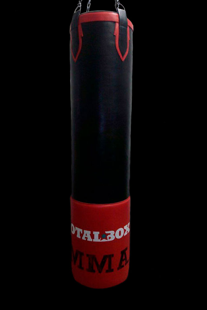 фото Мешок кожаный для мма gel technology 75 кг totalbox смк гл 35x150-75 черный\красный