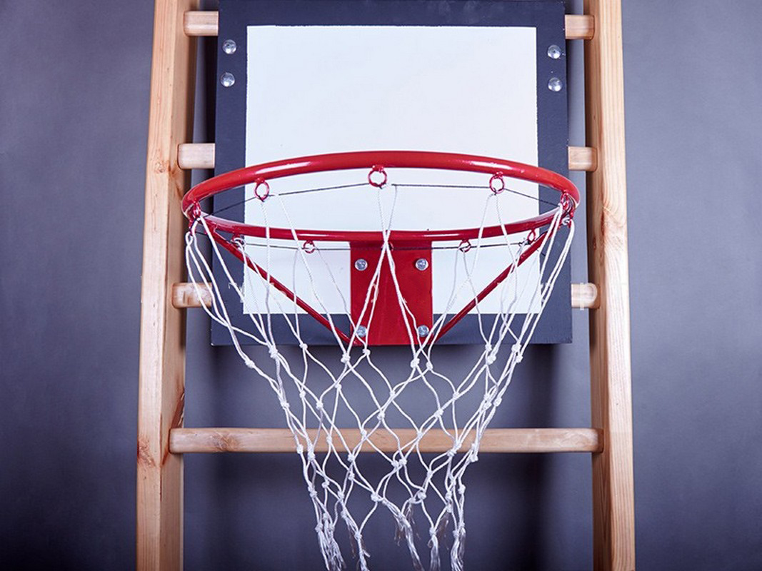 фото Щит баскетбольный навесной 60x60см с кольцом и сеткой гимнаст 2.63