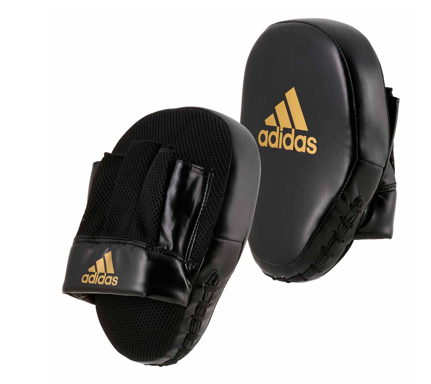фото Лапы curved speed mesh coach mitts черно-золотые adidas adisbac014