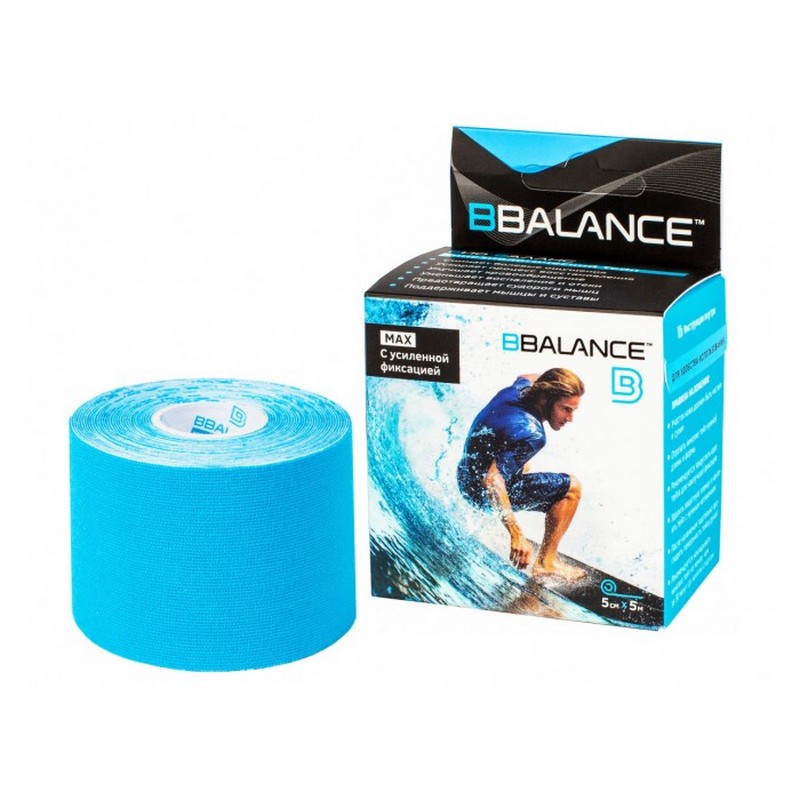 фото Кинезио тейп bbalance max 5x500 см голубой