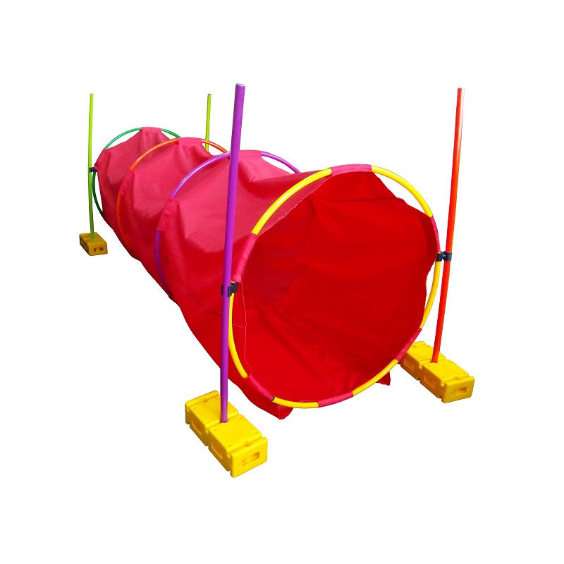 фото Тоннель детский игровой круглый dinamika l2 м, с подставками (обручи,палки,кирпичики) zso-002921
