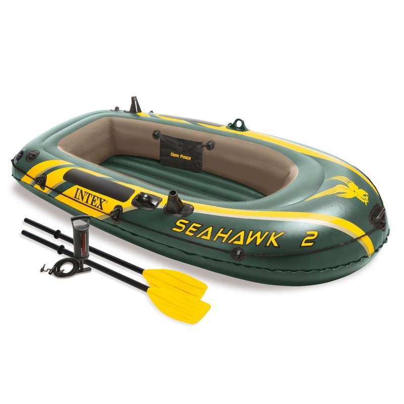 Лодка Intex Seahawk 2 Set надувная, 2-х местная, с пластмассовыми веслами и насосом 68347 800_800