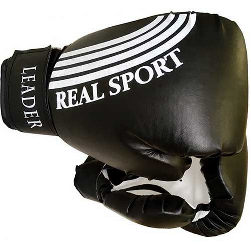 фото Боксерские перчатки real sport leader черный 4 oz