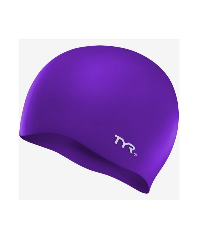 фото Шапочка для плавания tyr wrinkle free silicone cap, силикон, lcs/510, фиолетовый