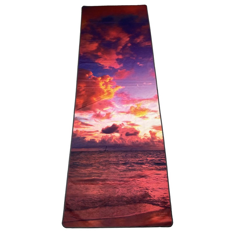 фото Полотенце для йоги 183x61см inex suede yoga towel искусственная замша mftowel-st19 закат на пляже