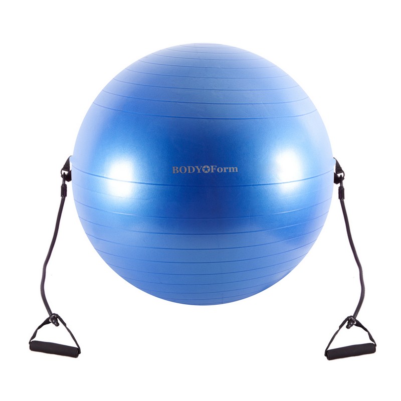 фото Гимнастический мяч с эспандером body form bf-gbe01ab d85 см синий