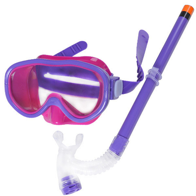 фото Набор для плавания маска+трубка sportex e33114-4 фиолетовый, (пвх)
