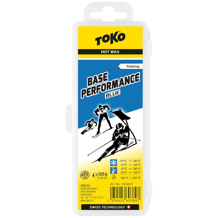 фото Парафин углеводородный toko base performance blue (-10°с -30°с) 120 г. 5502037