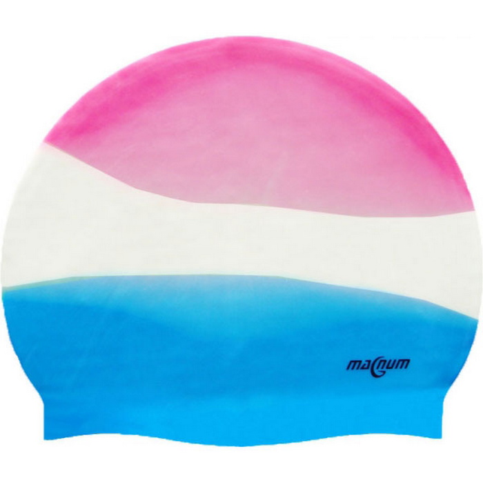 фото Шапочка для плавания sr мультиколор (розовый, белый, синий) без логотипа mc601 nobrand