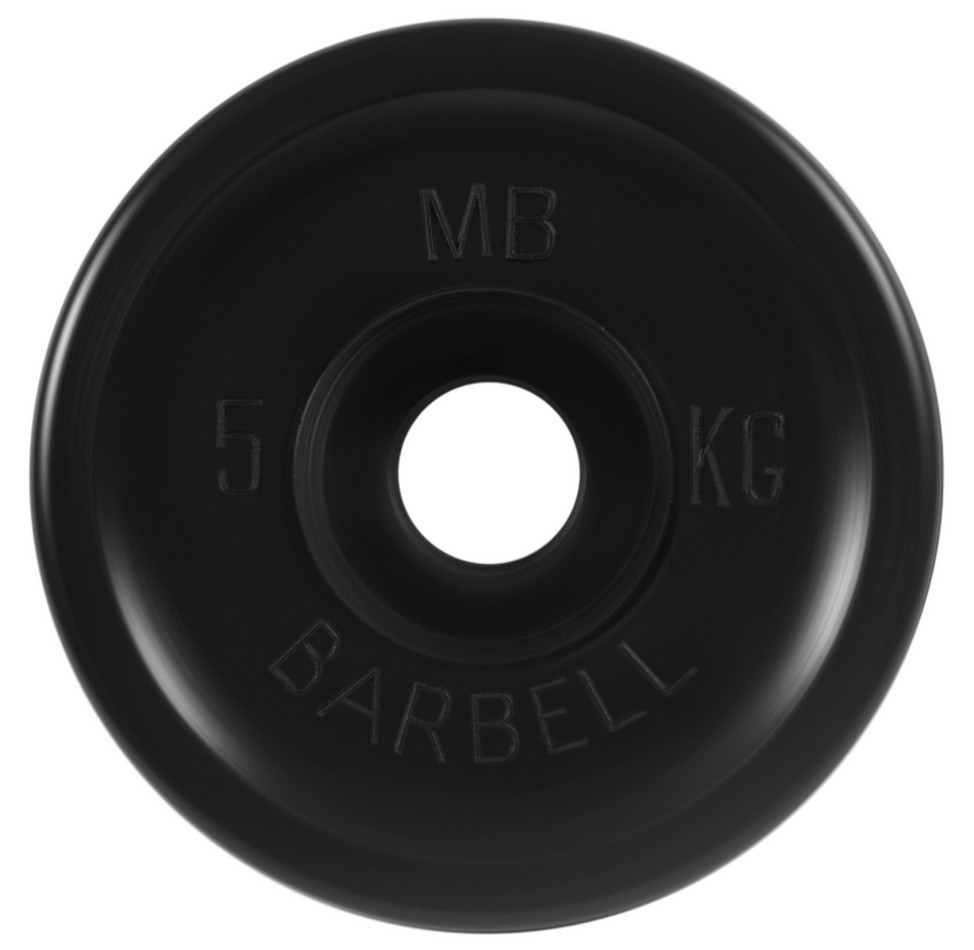 фото Диск олимпийский d51мм евро-классик mb barbell mb-pltbe-5 5 кг черный