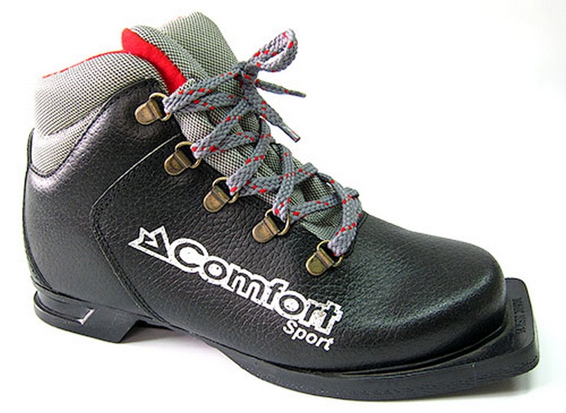 фото Лыжные ботинки nn75 sport comfort (кожа-мех) черный nobrand
