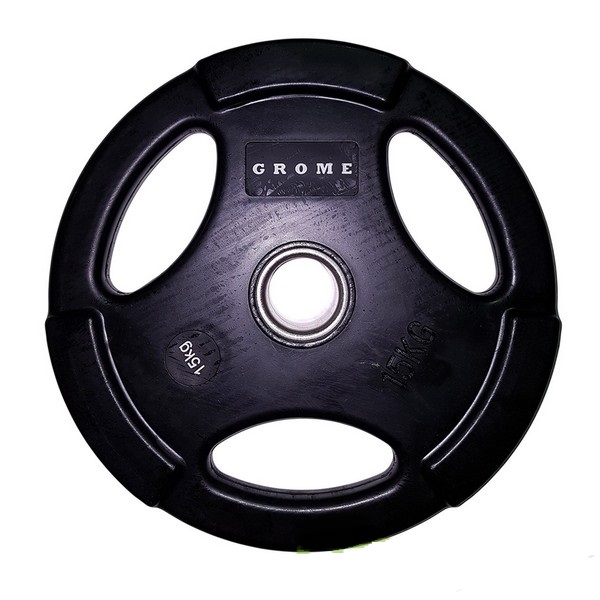 фото Диск олимпийский обрезиненный d 51 15 кг grome fitness wp074 черный