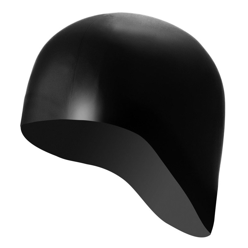 Шапочка для плавания Sportex силиконовая одноцветная анатомическая B31521-B (Черный) 800_800