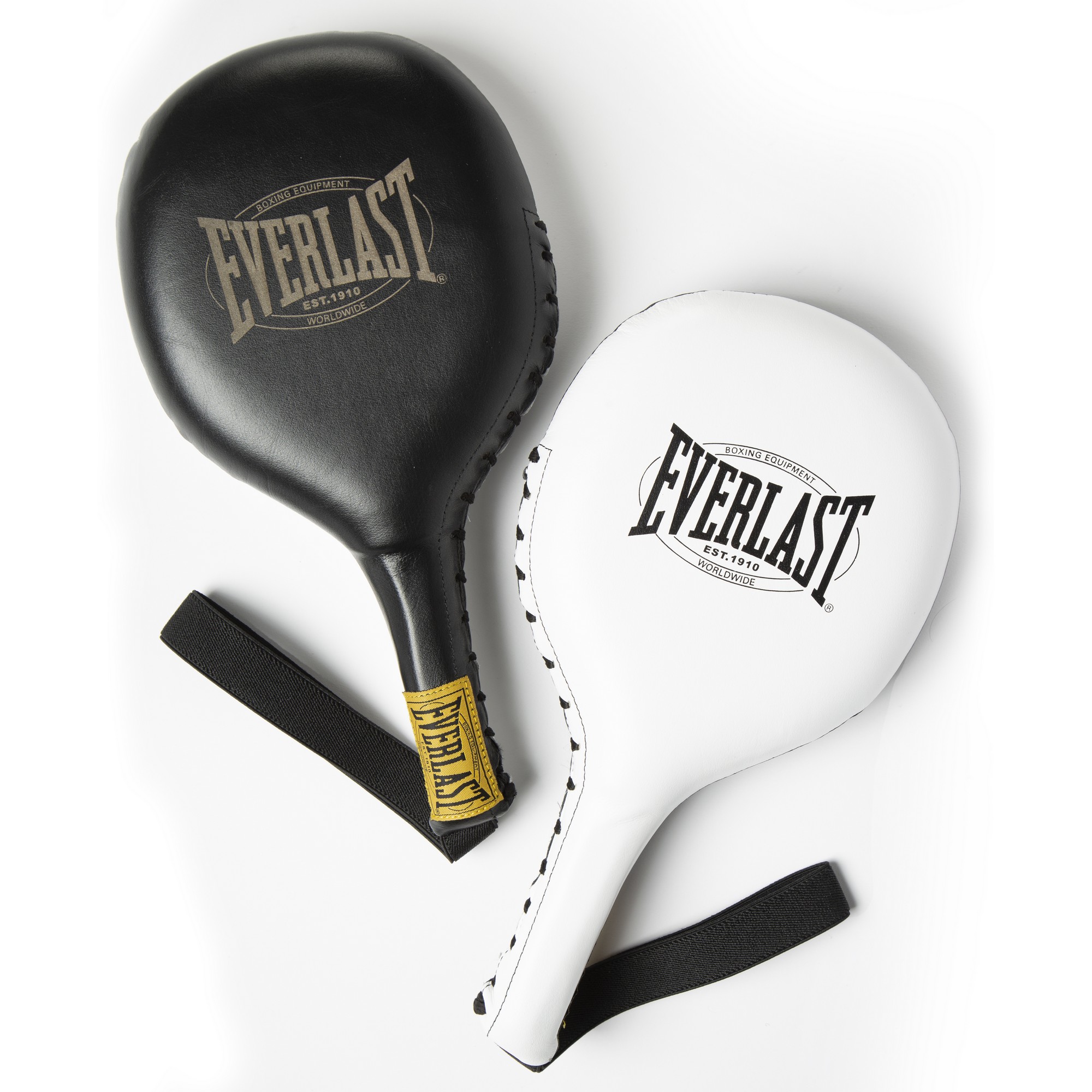 фото Лапы-ракетки everlast 1910 leather striking paddles p00003405 черный\белый