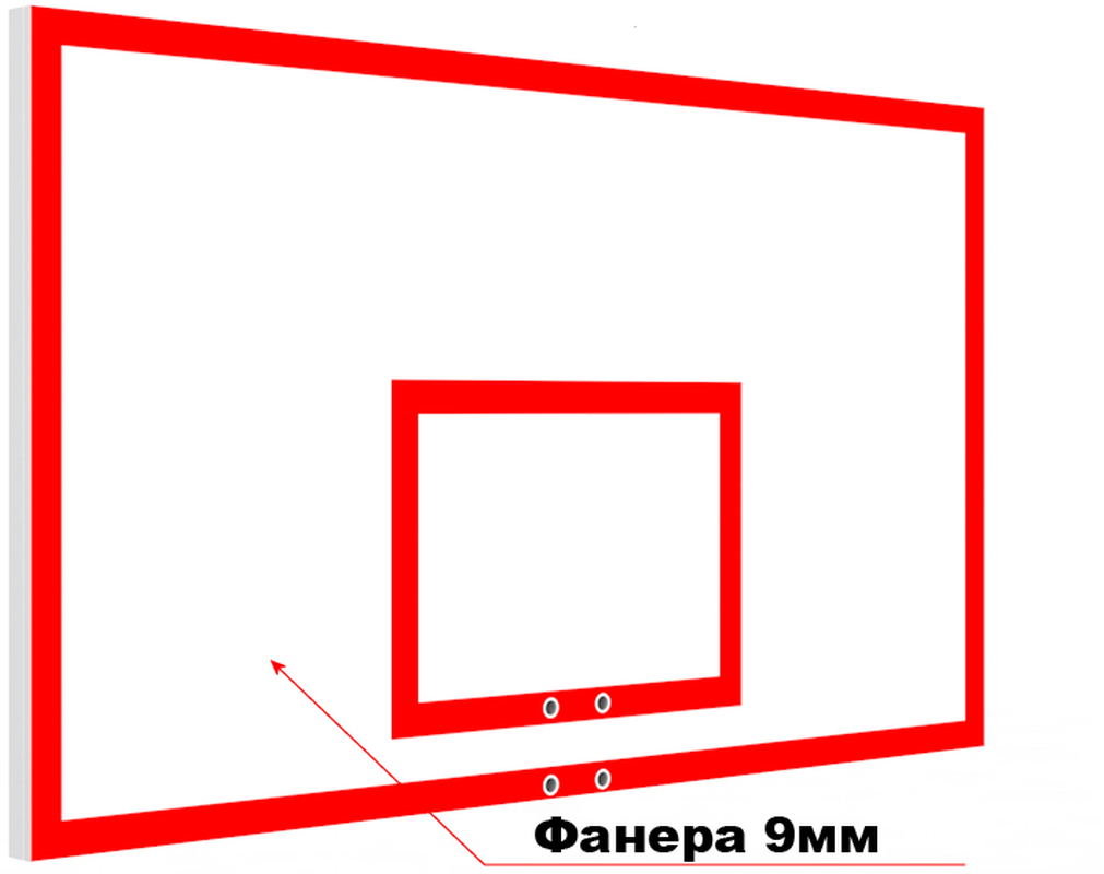 фото Щит баскетбольный игровой из фанеры на металлическом каркасе glav 01.206