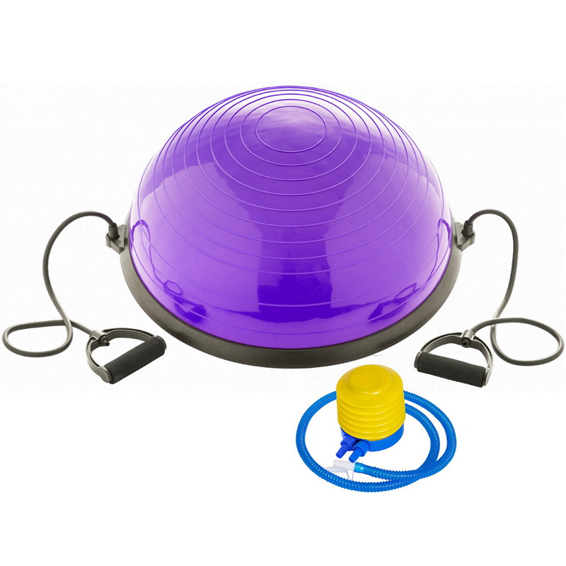 фото Полусфера bosu гимнастическая 58см (фиолетовый) с эспандером и насосом (b31660) bosu055-19 nobrand