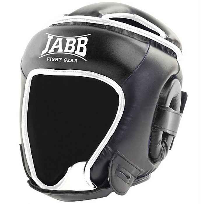 Шлем боксерский Jabb JE-2093 натуральная кожа черный 700_700