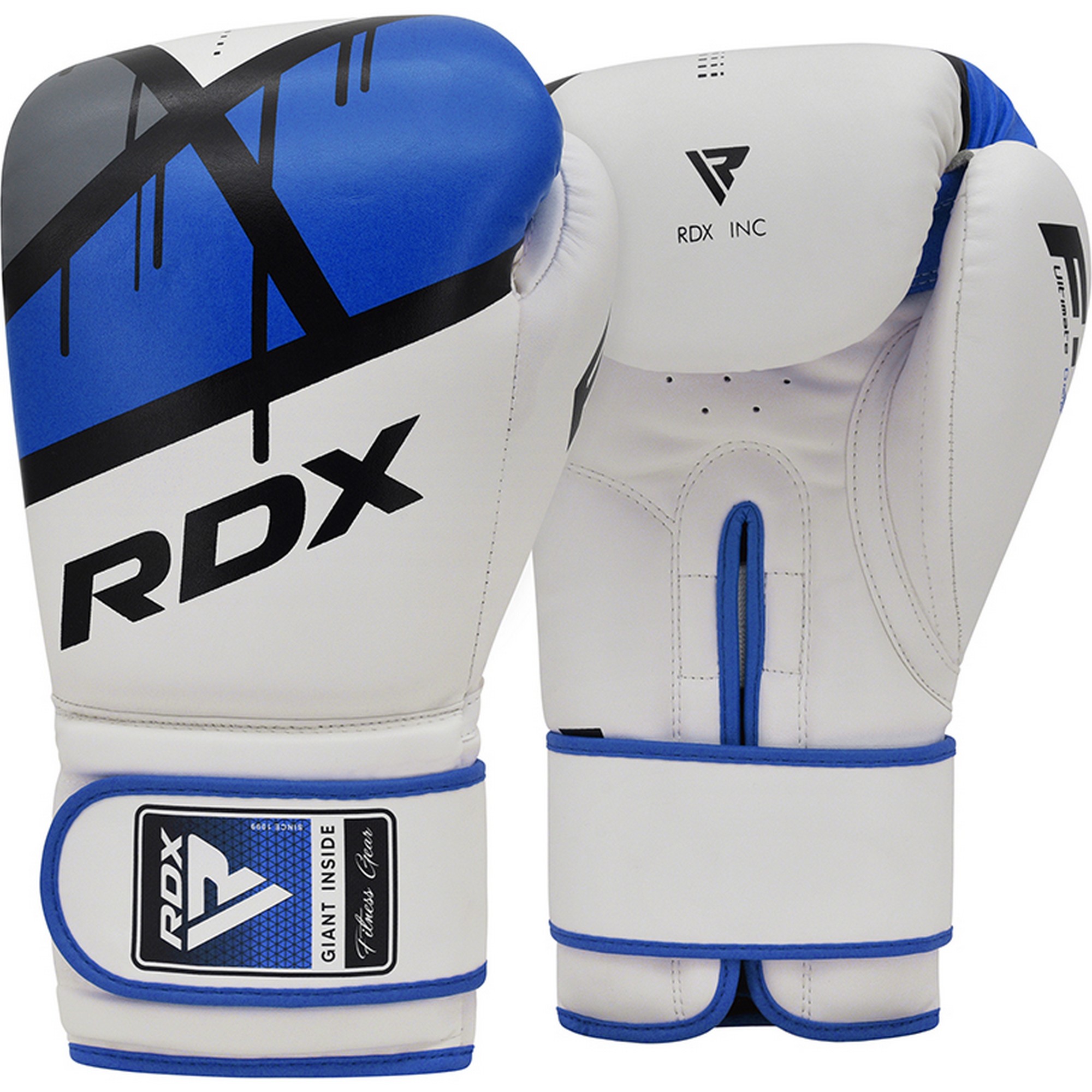 фото Перчатки тренировочные rdx bgr-f7u-16oz белый\синий