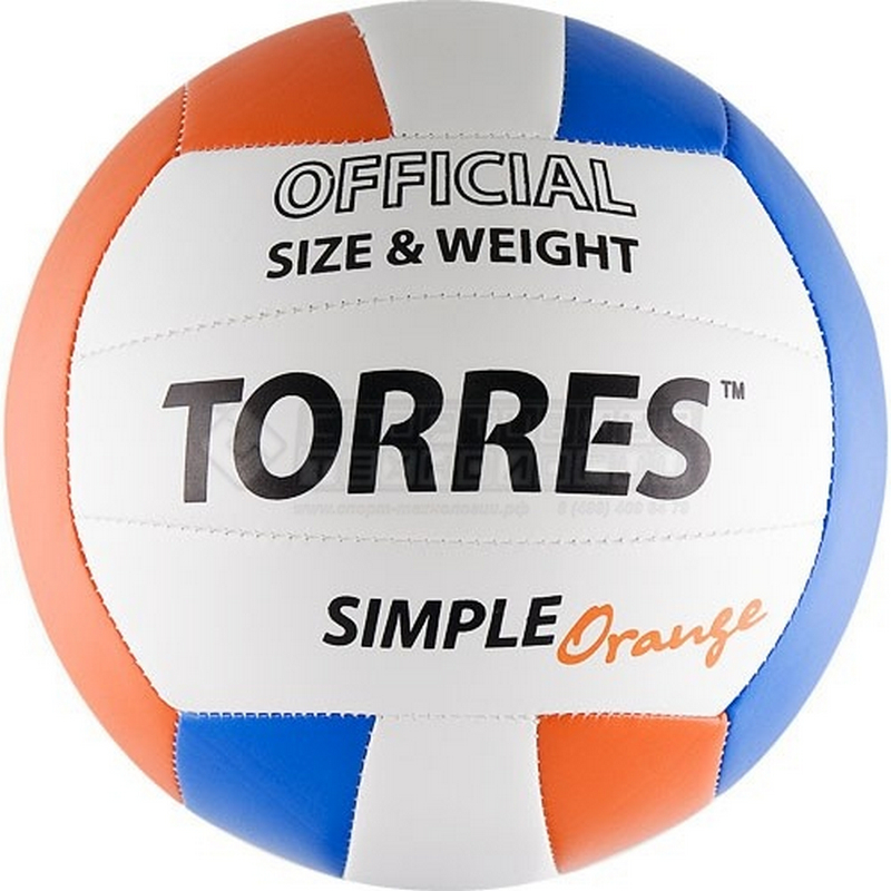 фото Волейбольный мяч torres simple orange v30125 р.5