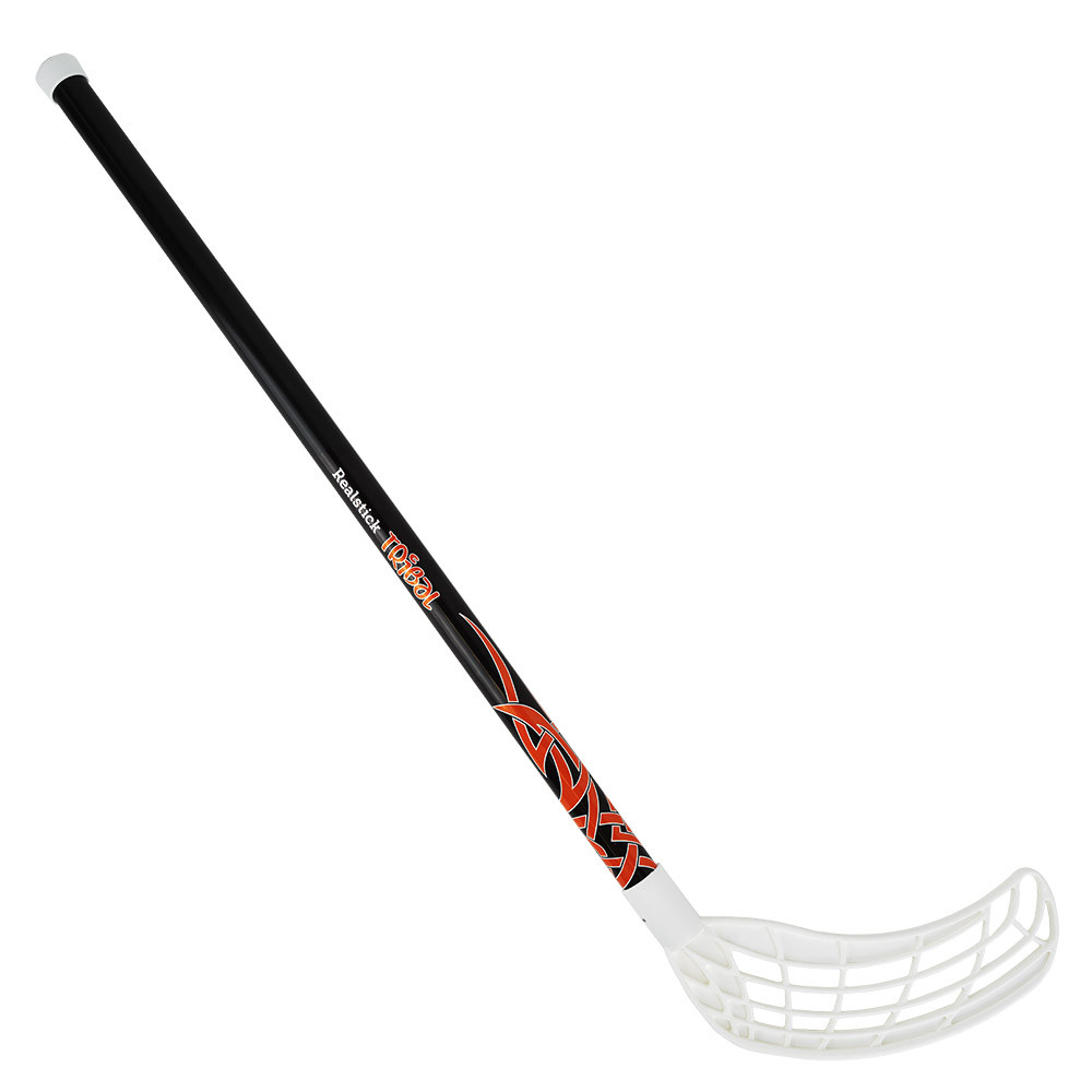 фото Клюшка для флорбола realstick tribal jr mr-kf-tr70-wh, 70см,прямой крюк,пластик,черн-бел-оранж