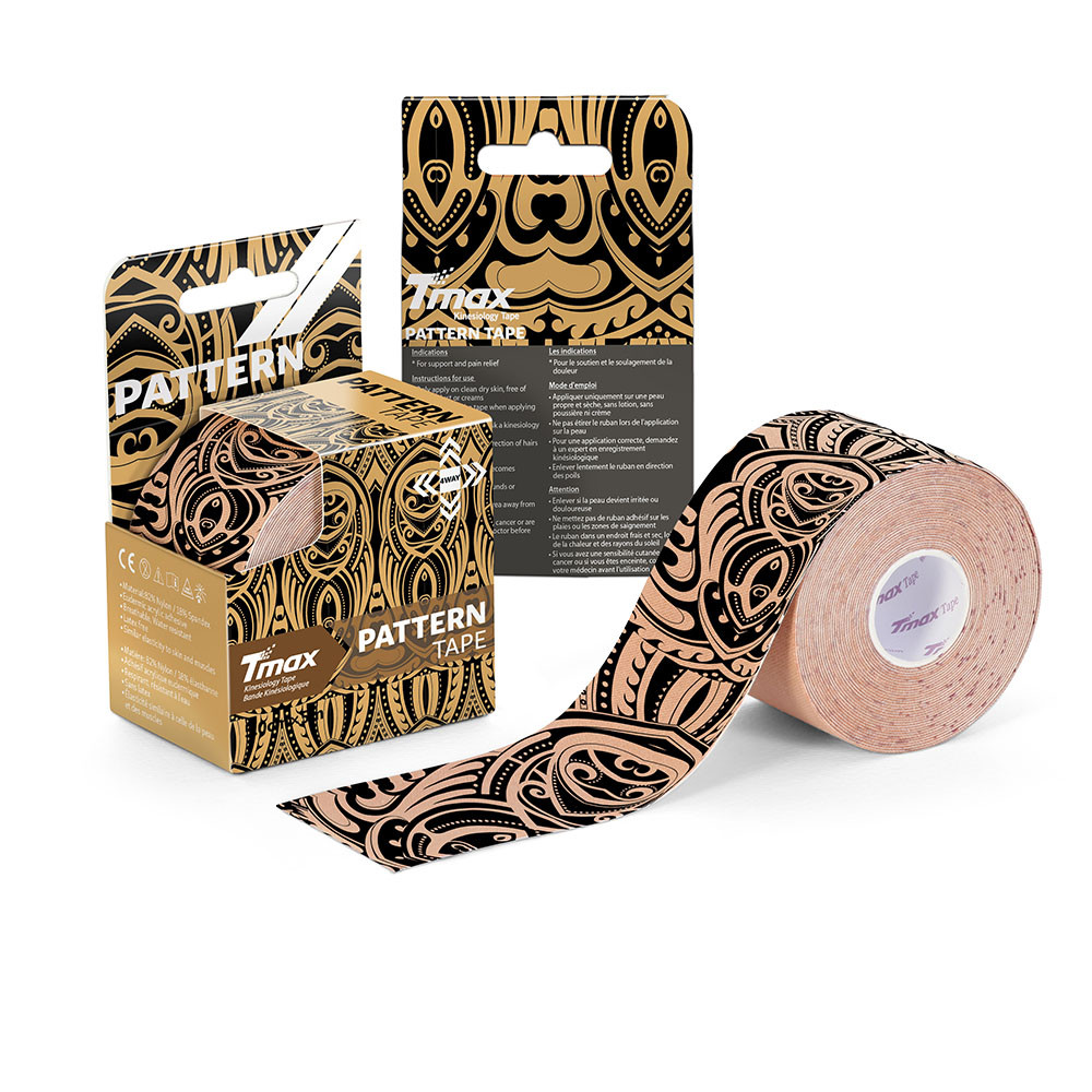 фото Тейп кинезиологический tmax pattern tatoo (5 см x 5 м), рисунок тату