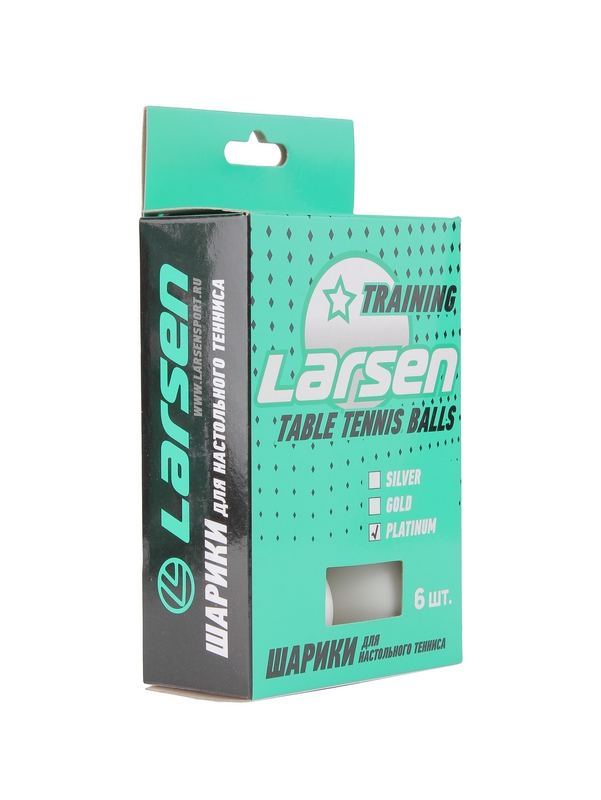 Шарики для настольного тенниса Silver Platinum 3 Star (6 шт.), ABS пластик Larsen 8333 белый 601_800
