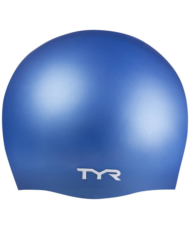 фото Шапочка для плавания tyr wrinkle free silicone cap lcs\420 голубой