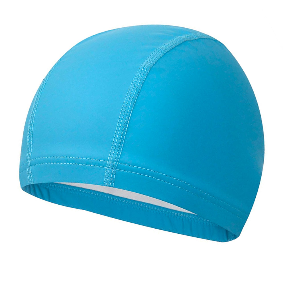 Шапочка для плавания одноцветная ПУ (голубая) Sportex E39702 1000_1000