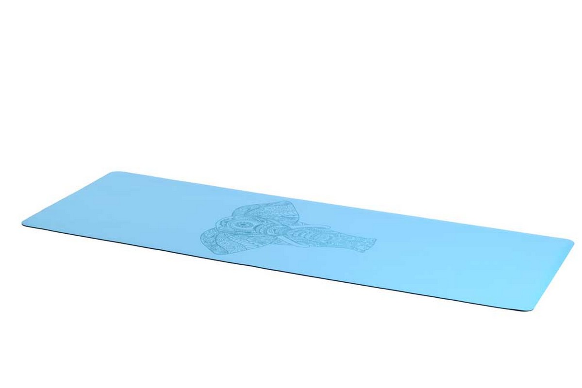 фото Коврик для йоги 185x68x0,4 см inex yoga pu mat полиуретан c гравировкой pumat-137 синий