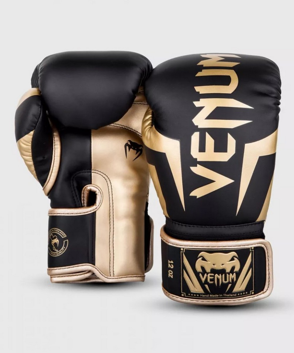 фото Перчатки venum elite 1392-126-16oz черный\золотой