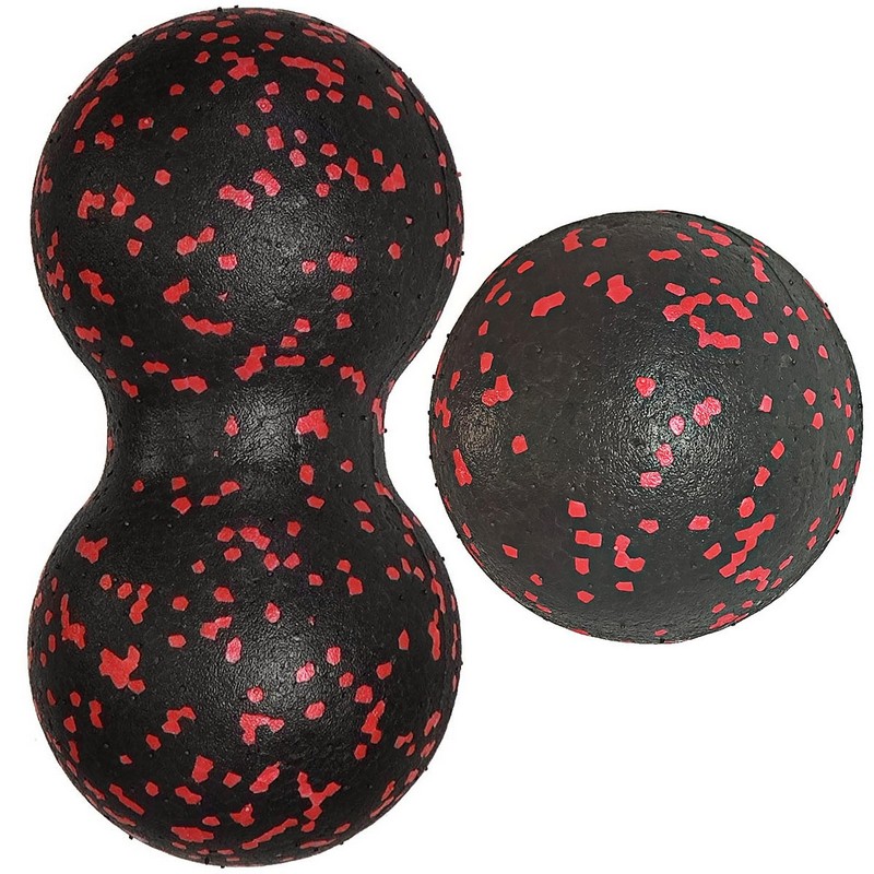 фото Набор массажных мячиков 8см + 8х16см sportex mfs-105 красный (e33008)