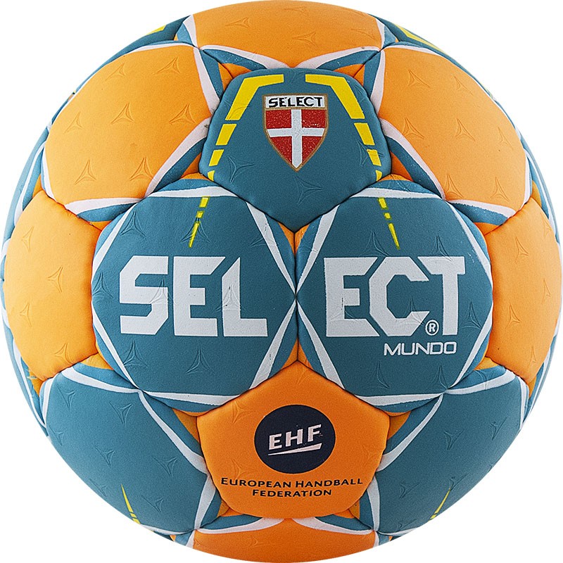 фото Мяч гандбольный select mundo senior (р.3) тренировочный, 32 пан, зел/оранж.