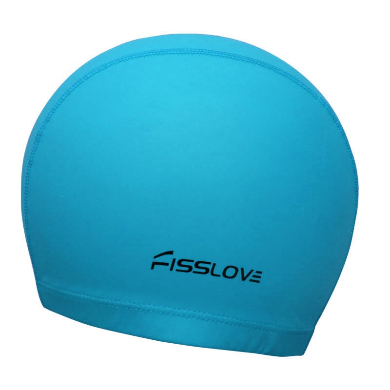 Шапочка для плавания Sportex R18191 Fisslove (ПУ) голубая 800_800
