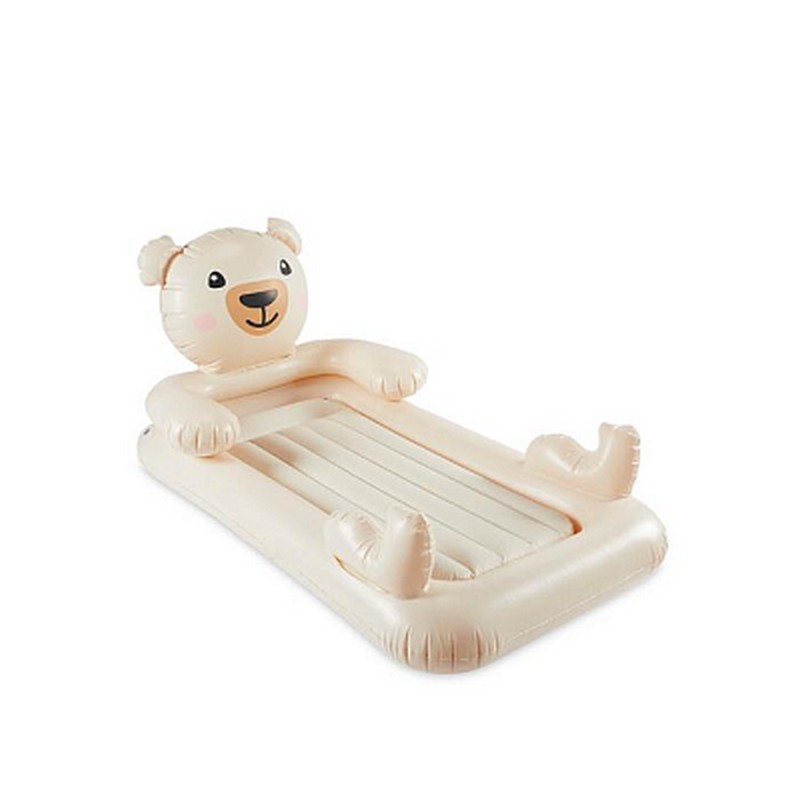 фото Детский надувной матрас 114х178х71см bear kidz travel с ручным насосом, 3-6 лет intex 66814
