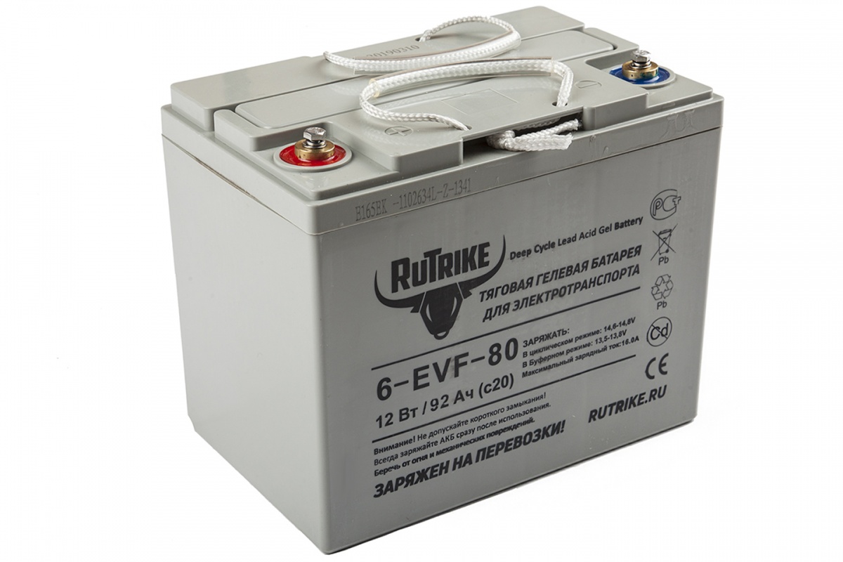 фото Тяговый гелевый аккумулятор rutrike 6-evf-80 (12v80a/h c3)