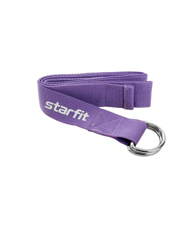 фото Ремень для йоги core 186 см star fit хлопок yb-100 фиолетовый пастель