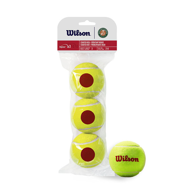 фото Мяч теннисный wilson roland garros wrt147600, 3 мяча в упаковке, красный