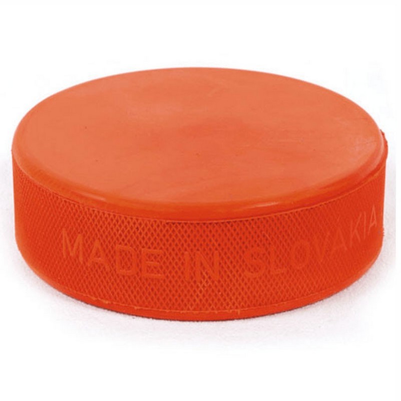 фото Шайба хоккейная vegum оранжевая стандартная утяжеленная 280г