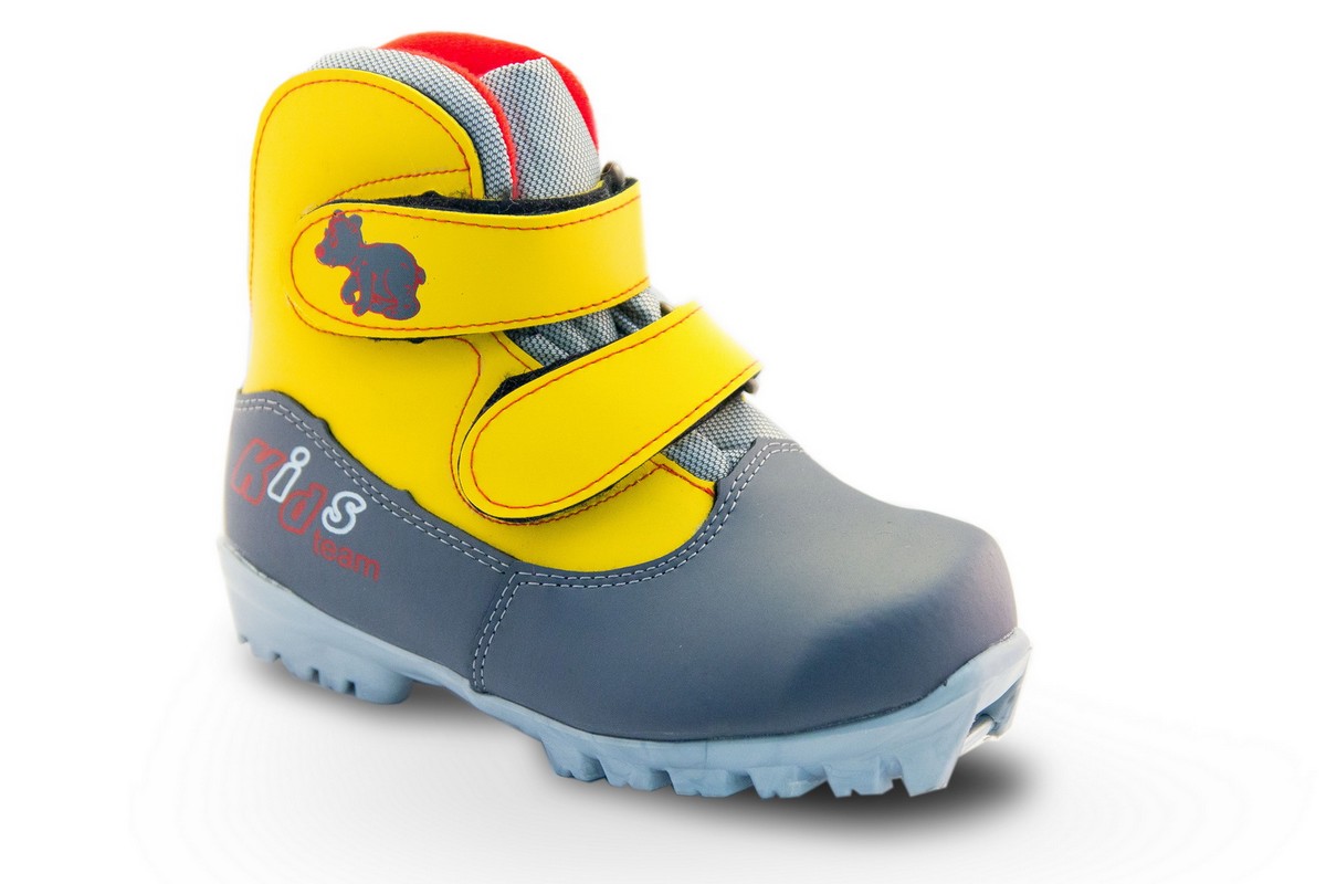 фото Лыжные ботинки nnn marax mxn-kids серо-желтые