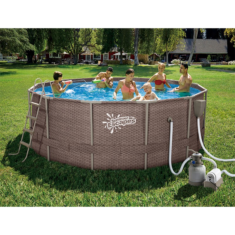 фото Каркасный бассейн круглый 366х122см summerescapes polygroup p20-1248-s
