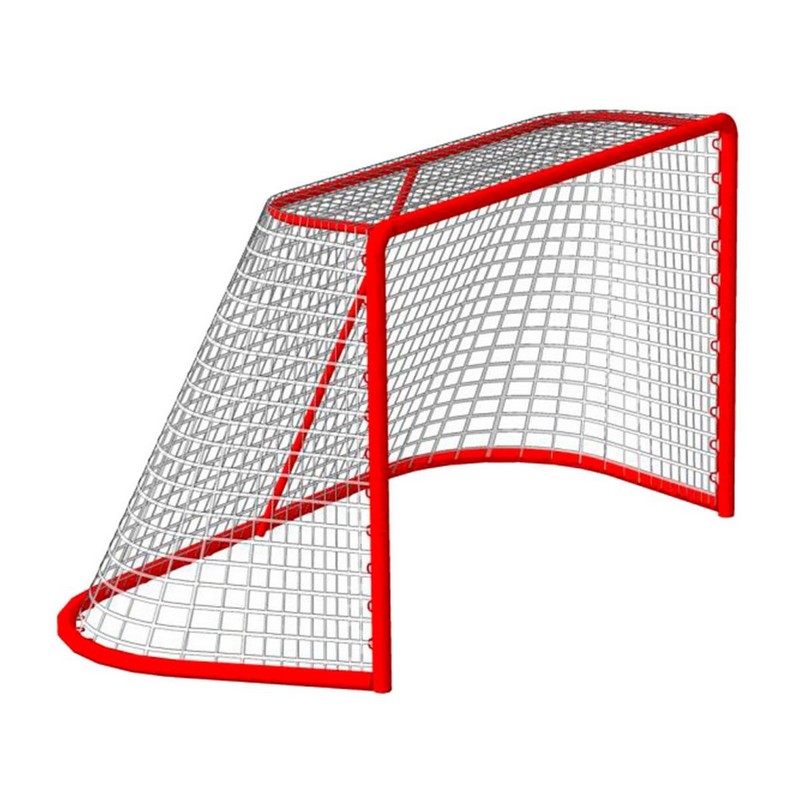 фото Сетка хоккей zso яч. 40x40 (1,25*1,85*1,30 м), d=4,0 мм, цвет белый па