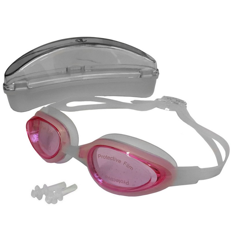 фото Очки для плавания силиконовые с берушами h10180-2 розовый nobrand