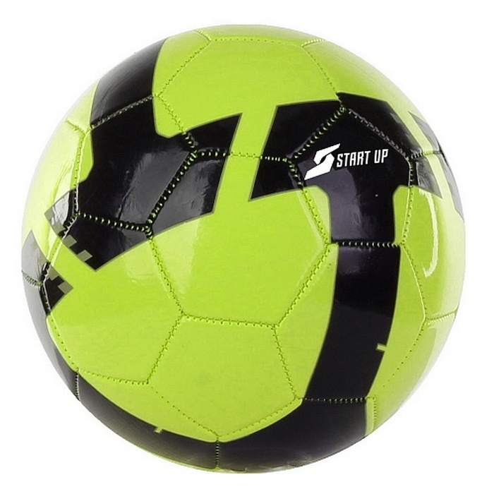 фото Мяч футбольный для отдыха start up e5120 р.5 лайм черный