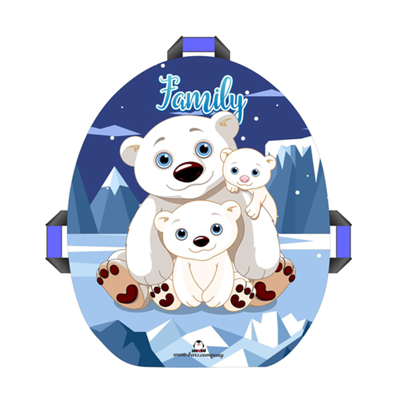 фото Санки-ледянка мягкая snowkid 50 см, family медведи