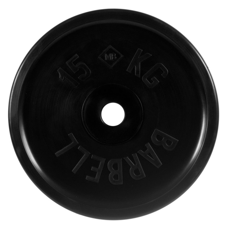 фото Диск олимпийский d51мм евро-классик mb barbell mb-pltbe-15 15 кг черный