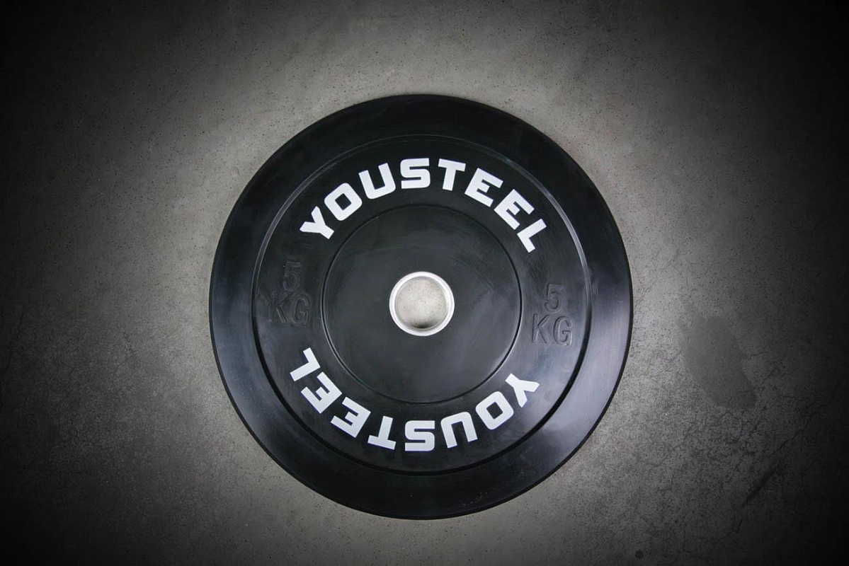 фото Диск soft тренировочный yousteel d50мм черный 5кг, bps-blk-05