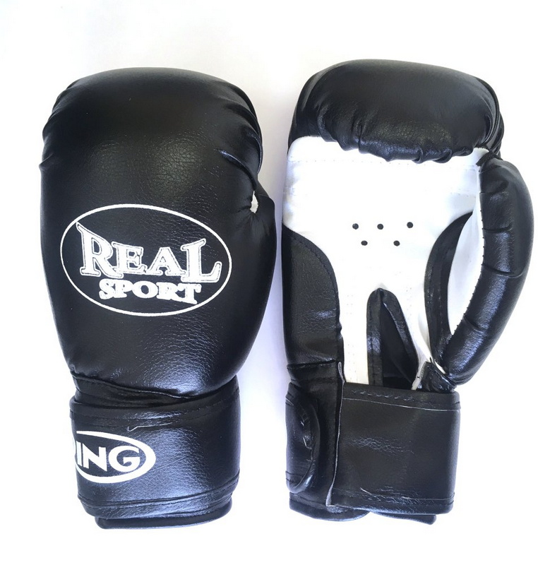 фото Боксерские перчатки real sport черный 10 oz