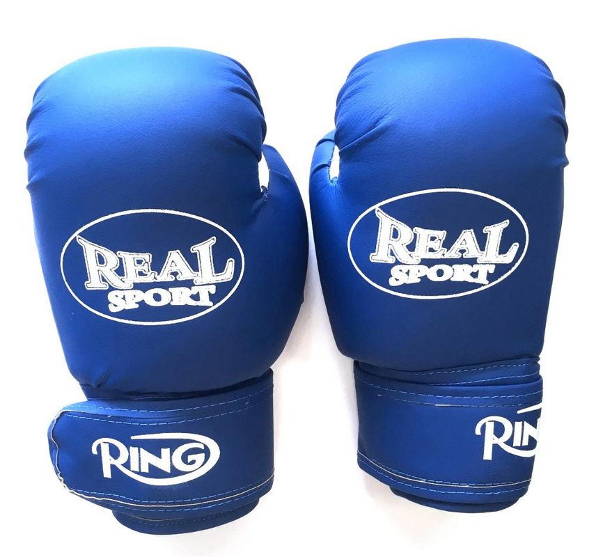 фото Боксерские перчатки real sport синий 8 oz
