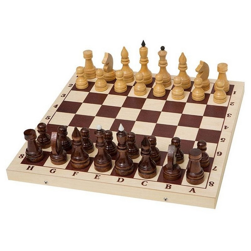 фото Шахматы турнирные утяжеленные е-2 в комплекте с доской (орлов) nobrand