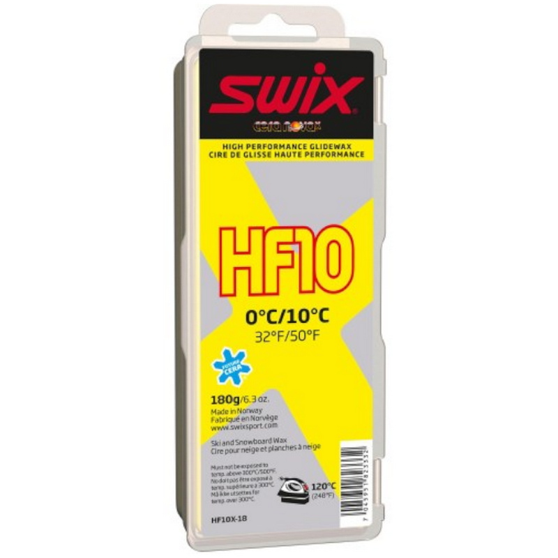 фото Парафин высокофтористый swix hf10x yellow (0°с +10°с) 180 г.